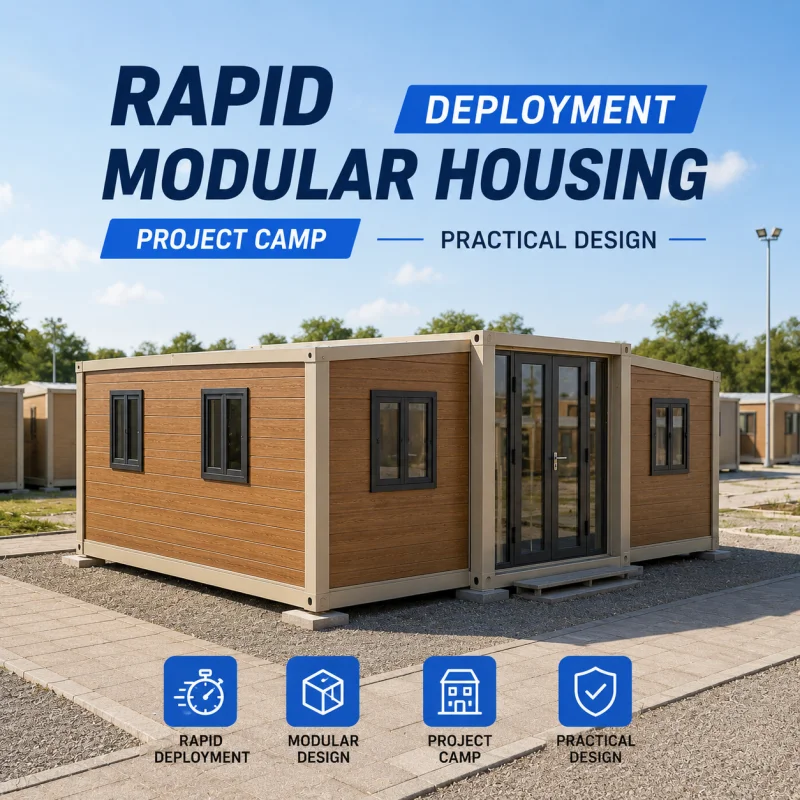 20 Ft 40 Ft Hurricane Proof Prefabricated Folding Expandable Security Container Living House 5 Bedroom With Bathroom and Kitchen