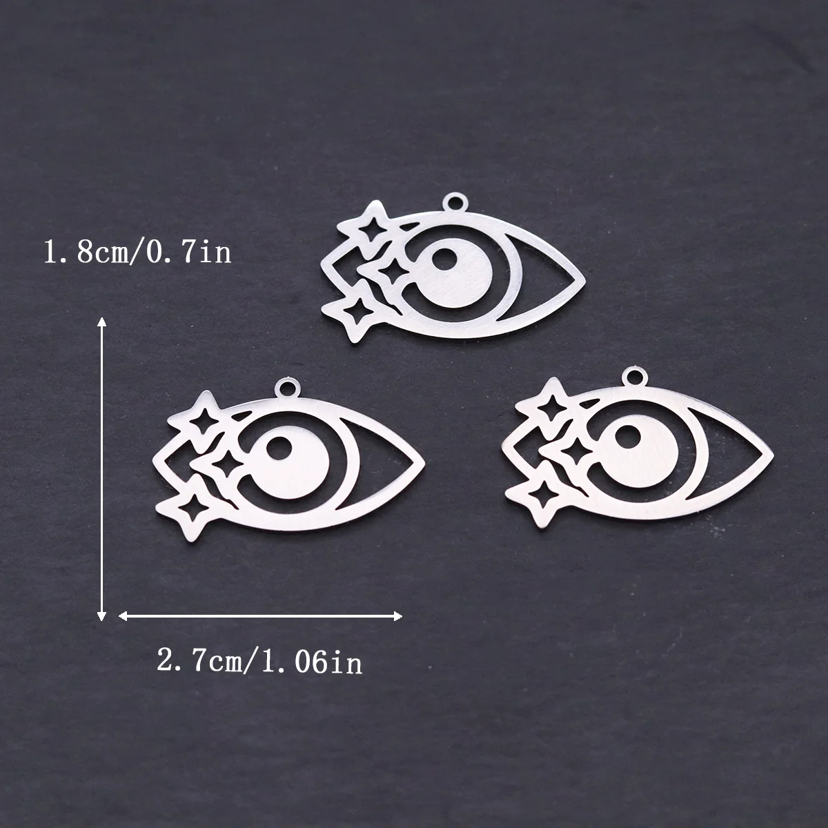 3pcs Stainless Steel Star Evil Eye Charms Pendants For DIY Earring Necklace Jewelry Making Mystic Protection Handmade Craft