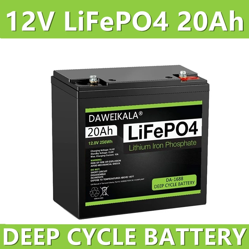 

12V Battery 20Ah LiFePo4 Battery Lithium Iron Phosphate 12V LiFePo4 Rechargeable Battery for Kid Scooters Boat Motor Tax Free