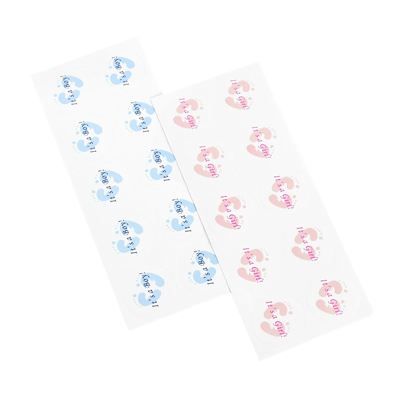 100pcs Gender Reveal It Is A Boy Or Girl Paper Sticker DIY Gifts Seal Label Candy Box Wrapping Sticker Decoration