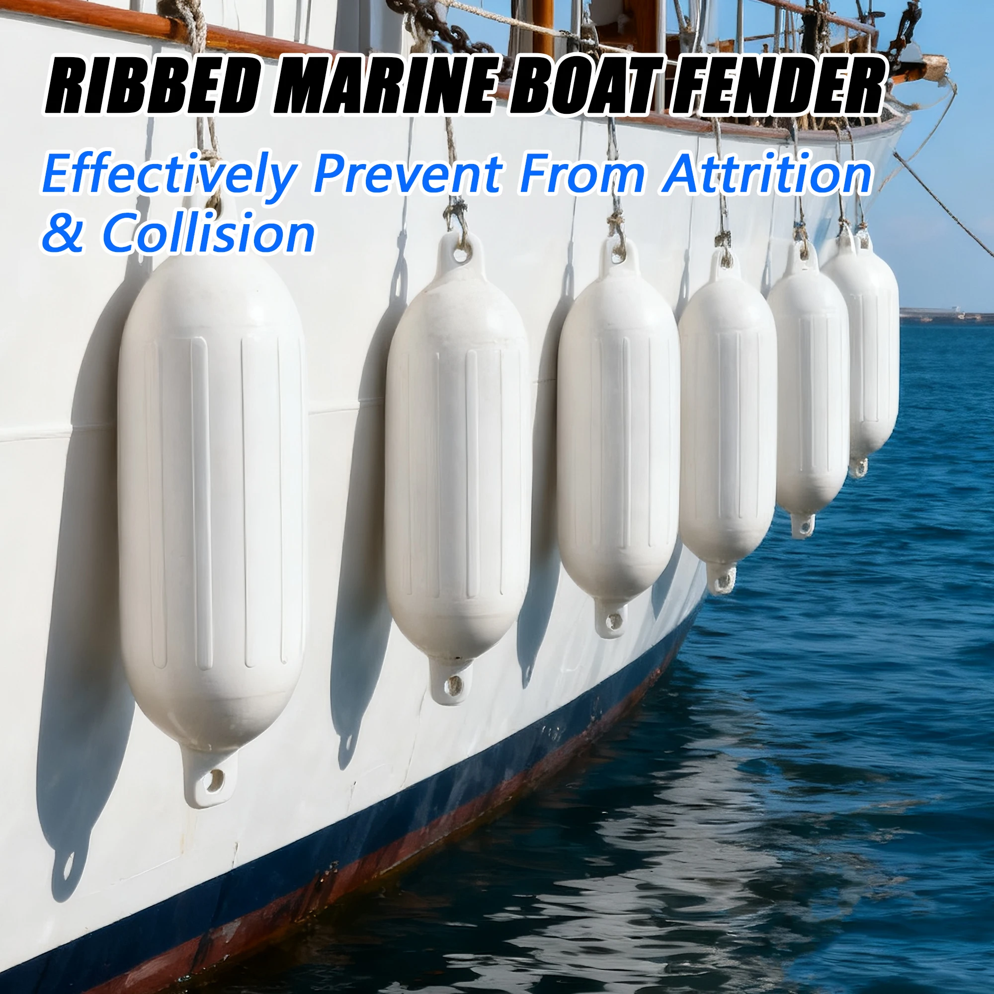 8pcs PVC Boat Fenders With Ropes, Needles, And Pump Inflatable Boat Bump Collision Ball Boat For Fender For Yachts, Bass Pontoon
