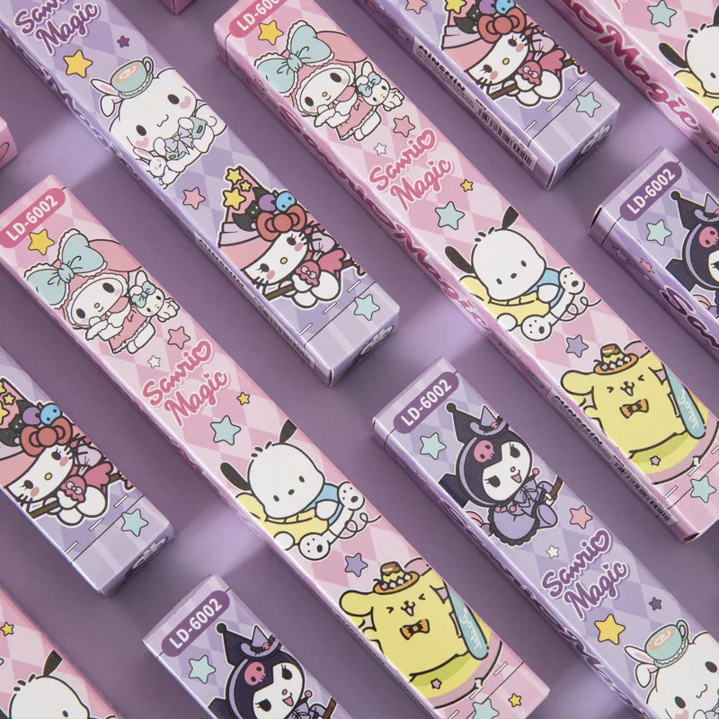 Imagem -03 - Sanrio Kuromi Melody Gel Canetas para Escrever Cute Kitty Pochacco Black Ink Neutro Pen Escritório e School Supply 05 Milímetros 24 Pcs Lot