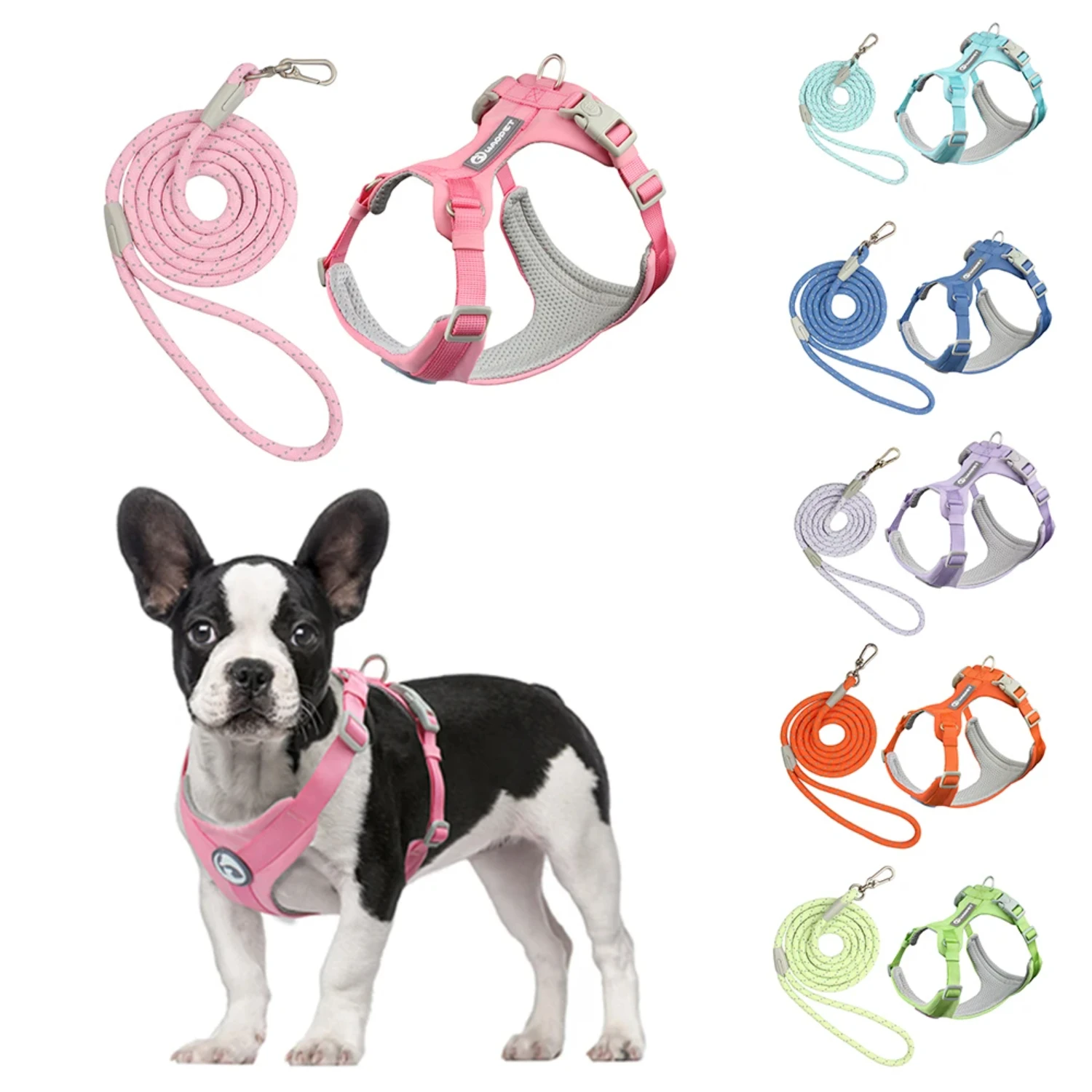 Walking Dog Harnesses Set With Leashes Pet Dog Cat Gifts Vest  Small Medium Large Dogs Rope Set Outdoor Training Pet Supplies