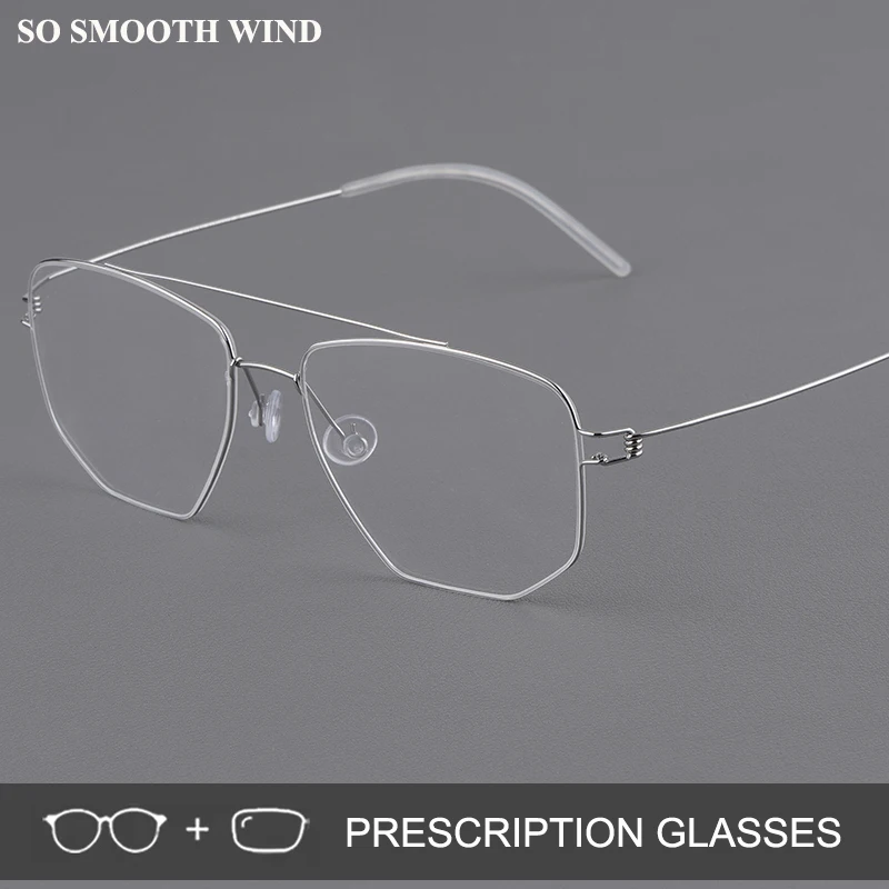 

Очки для зрения без оправы от датского бренда Polygon: мужские и женские, нестандартной формы, оптические, квадратные, модель Edwin