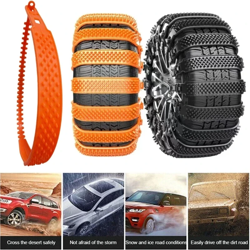 NEW 10/1PCS Car Snow Chain Tyre Chain Urethane Set Wheel Ties Belts Tires Chains Winter Anti-Slip Chain Anti Skid Snow Emergency