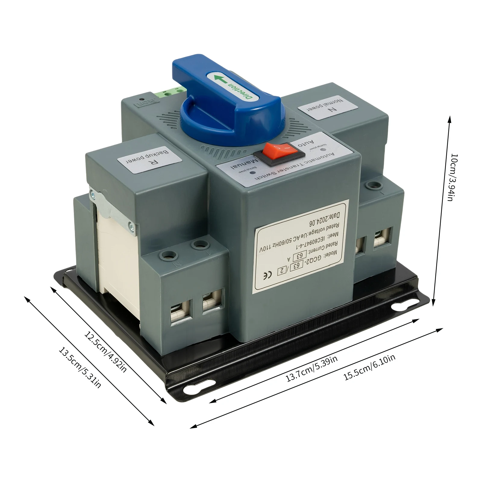 EU 표준 ATS 스위치(220V) - 수지+강철 구조, 단락/과부하 보호, CB 등급, 엘리베이터/감시 장치에 적합