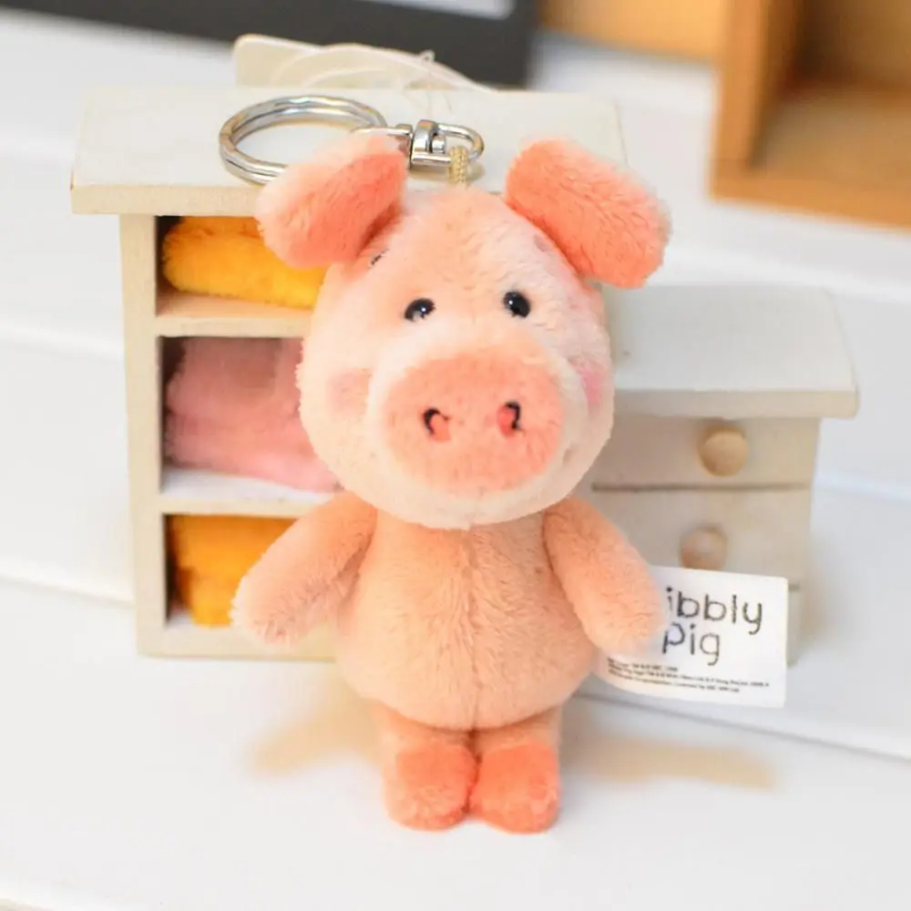 

Gift Couples Funny Cute Kawaii Cartoon Korean Style Keyring Cotton Pig Keychain Plush Stuffed Pendant Kids Backpack Decor