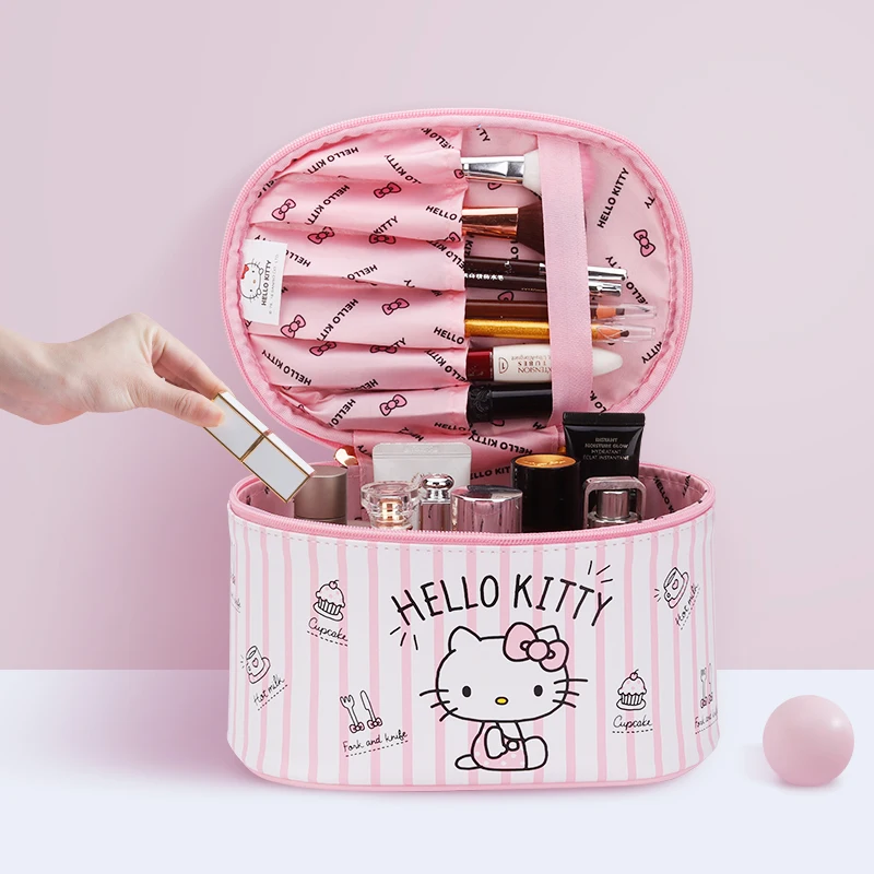 ร้อนขาย Sanrio Hello Kitty การ์ตูน Tas Kosmetik Kawaii Cat Melody จัดเก็บข้อมูลความจุถุงเก็บเครื่องสำอาง Little Twin Stars