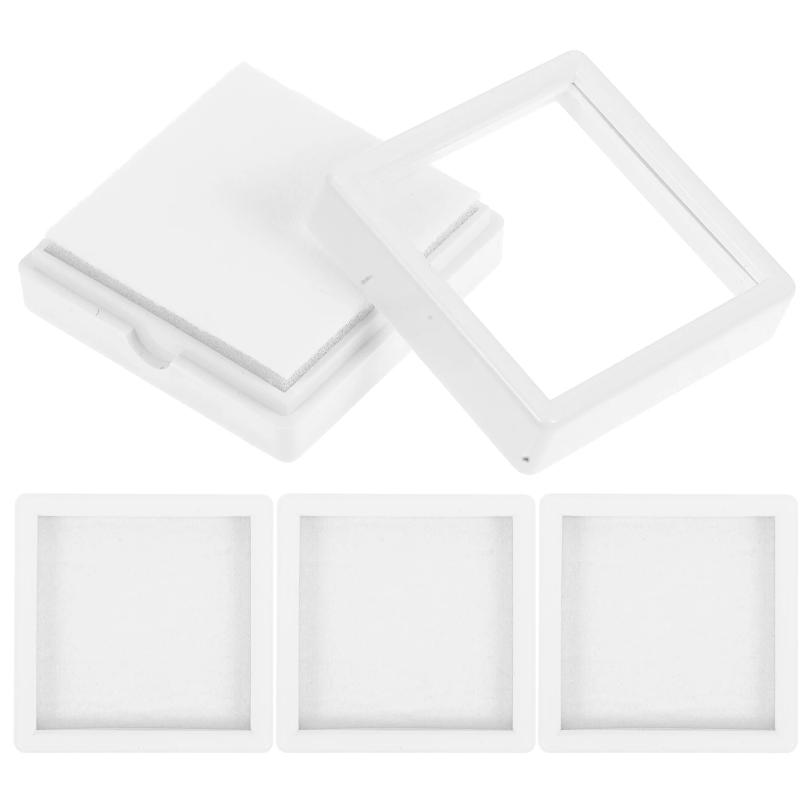 

4 Pcs Jewelry Storage Box Transparent Cube Boxes for Women Ring Packaging Small Square Containers Rock Sponge
