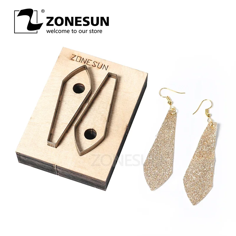 ZONESUN DIY Cutter Leather Earring Cutting Die Rhombus Leather Decoration Earring Template For Die Cutting Machine Clicker Die