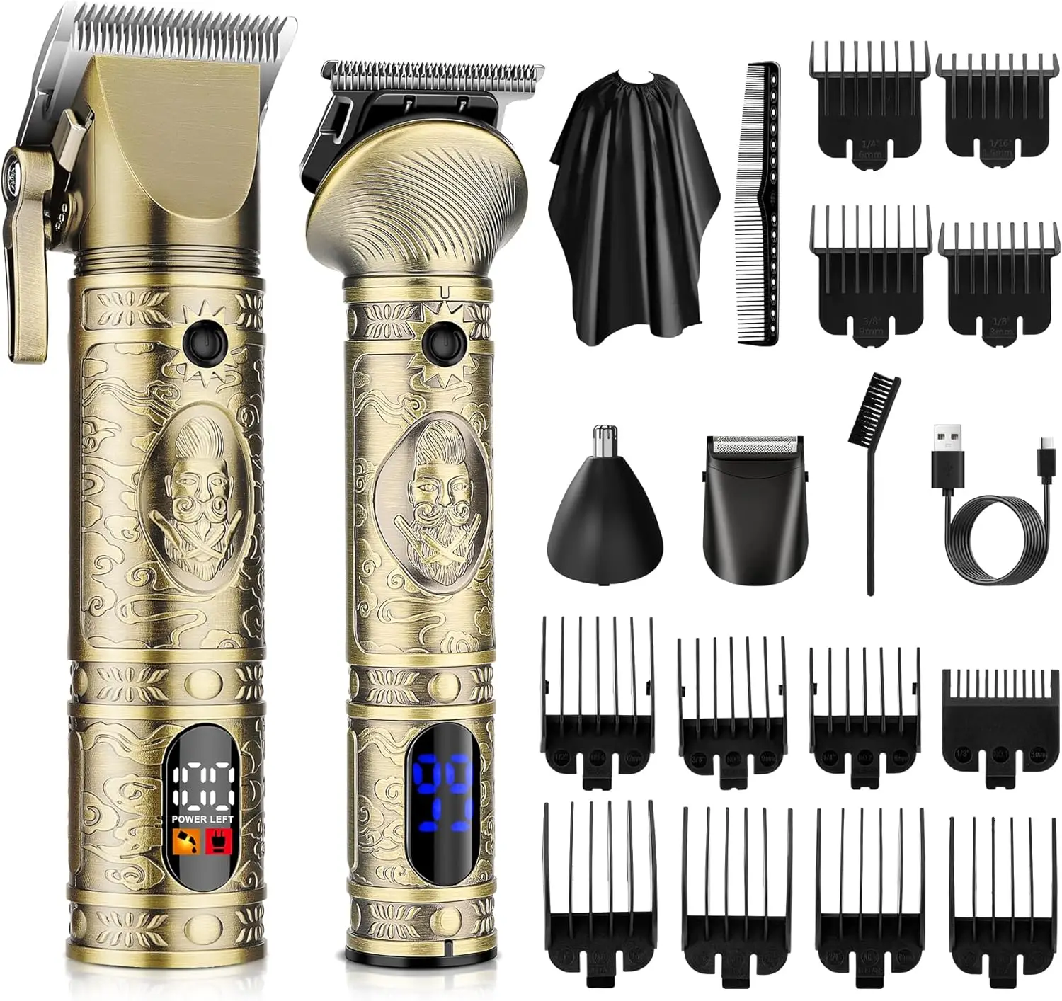 2026 New Upgrade Professional Hair Clippers For Men 3 In 1 Beard Trimmer/Nose Hair Trimmer/Electric Shaver Clippers And T