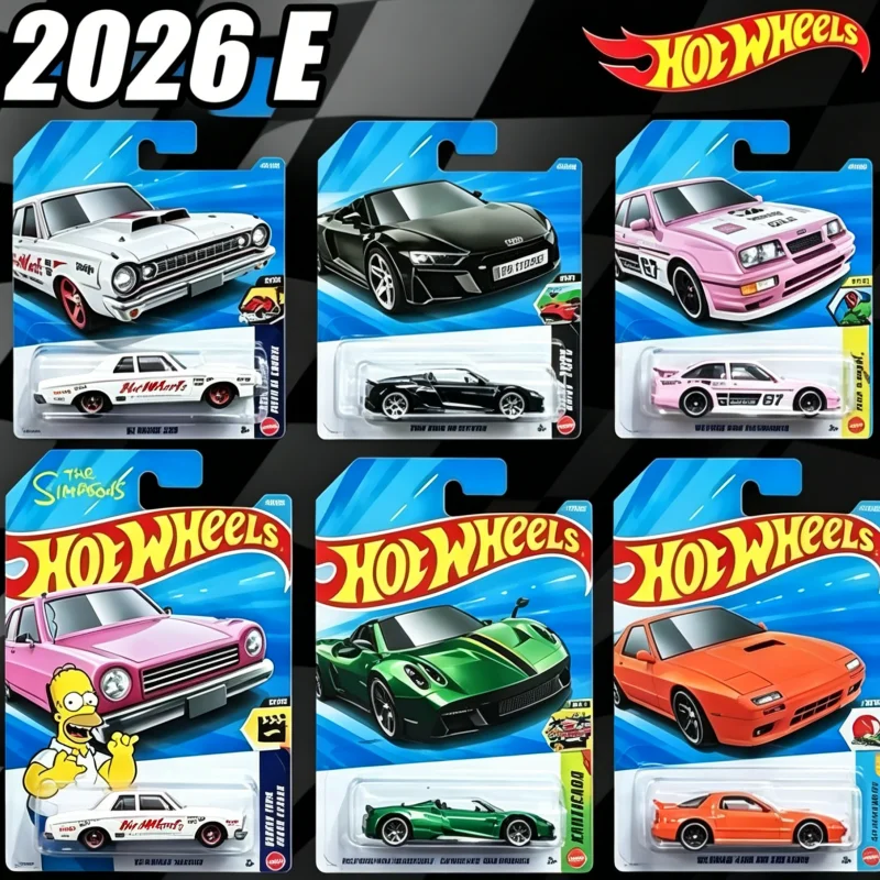 

2026 Hot Wheels E 1/64 Mainline Series Case Simpsons Pagani Audi Mazda Dodge Collectible Die-cast Vehicle Toy Car Model