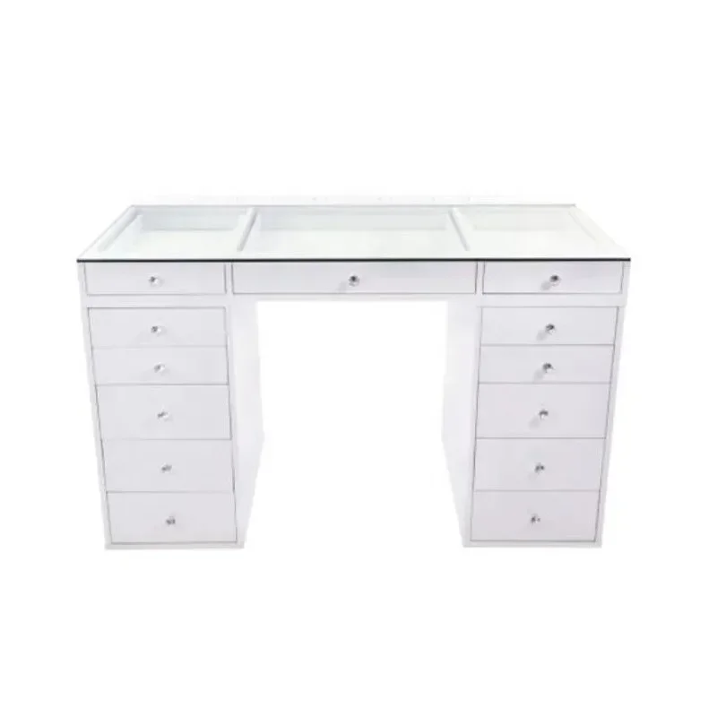 Painting White Modern Makeup Vanity Table Set