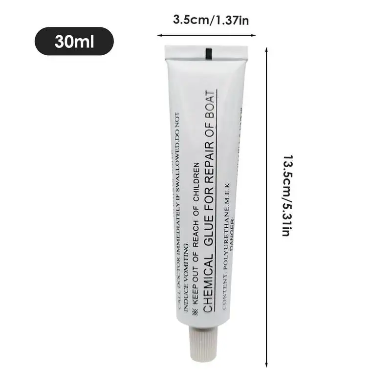 Colla per riparazione barche in PVC 30ml colla adesiva per gommone strumento di riparazione a lunga durata per zattera per Kayak per gommone con cuscino d'aria