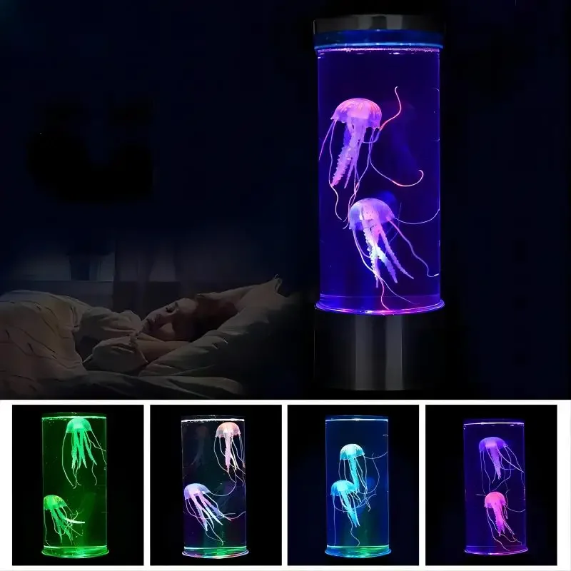 Jellyfish Lamp 7Colors LED Mood Aquarium Ocean Night Lights For Home Bedroom Desktop Decoration Children\'s Birthday Gift