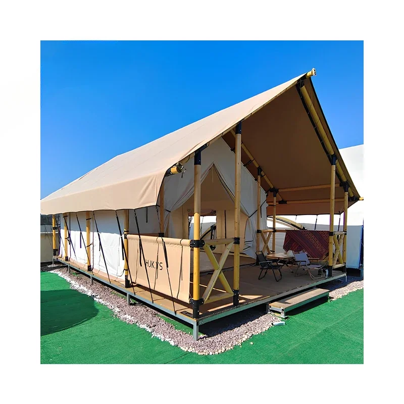 ^Or 4 season toile de tente outdoor canvas latest for hotel camping customized safari tent with wood pole frame*