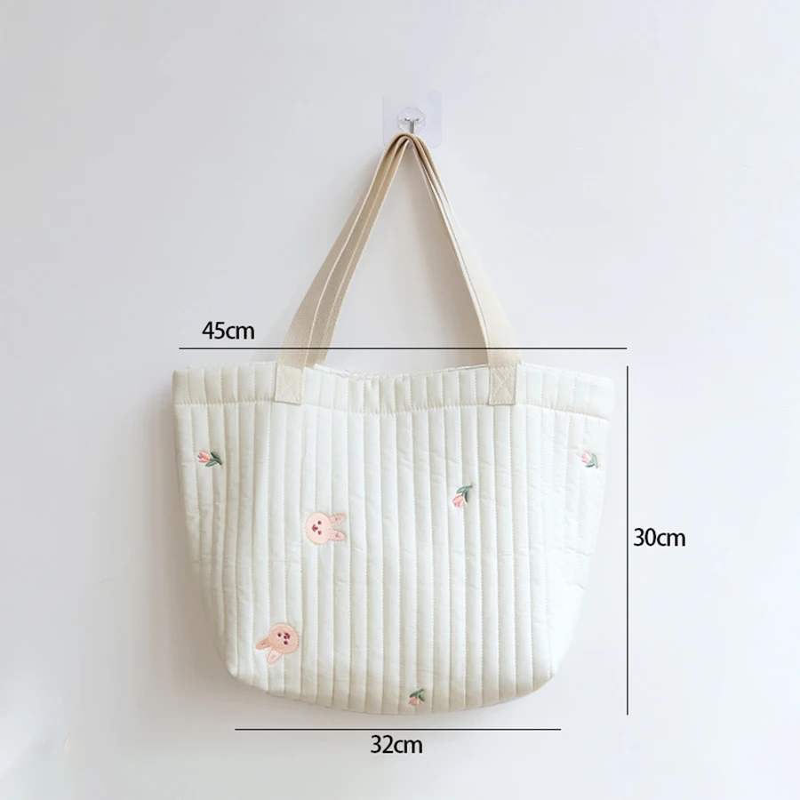 Japanese and Korean cotton large capacity mommy storage handbag Simple handbag large capacity underarm bag