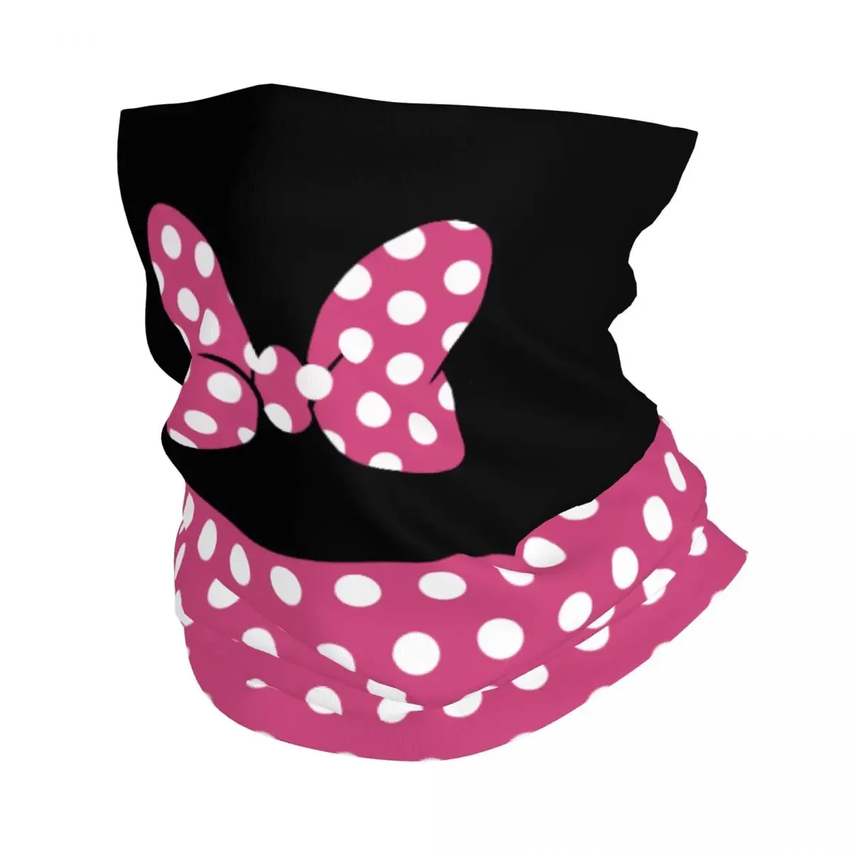 Cartoon Minnies Bow Polka Dots Bandana Neck Gaiter for Hiking Hunting Women Men Wrap Scarf Headband Warmer