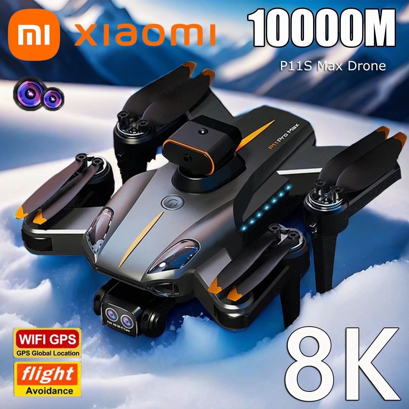 Xiaomi P11S maxi prodleva bezuhlíkový motorový odborný 8K HD vzdušný fotografie dvojí kamera GPS překážka avoidanc quadrotor 10000M