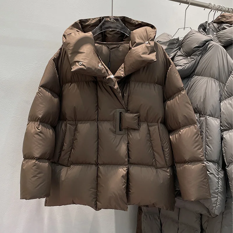 

Winter 90% White Duck Down Jacket Women 2025 Fashion Female Thick Warm Fluffy Parkas Loose Oversized Puffer Coat Outwear