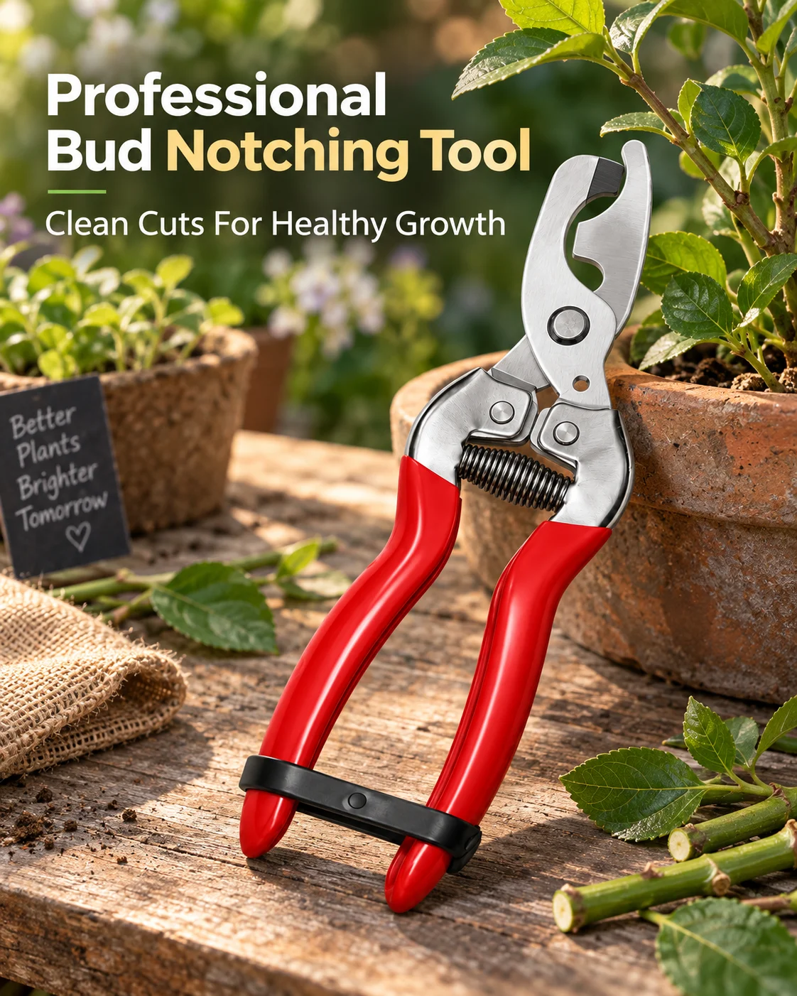Professional Garden Budding Scissors, Fruit Tree Bud Cutting Tool for Flowers and Plants, Horticultural Shears