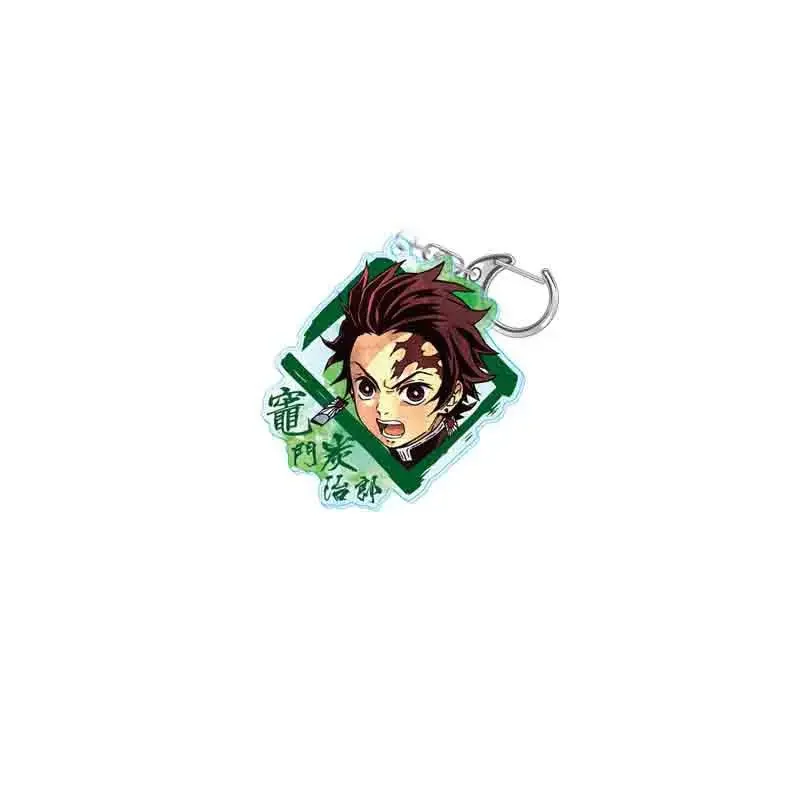 Fashion Jewelry Tanjirou Nezuko Zenitsu Inosuke Giyuu Shinobu Uzui Tengen Acrylic Key Chains Anime Peripherals Kids Gifts Toys