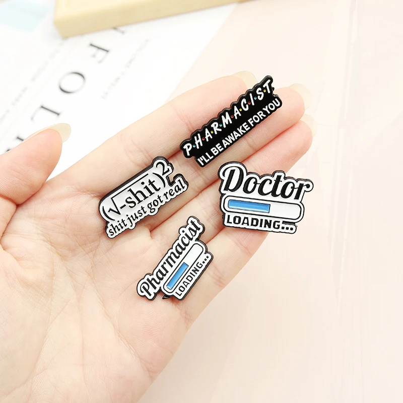 Equation Pines Bag Lapel Pins Black White Badge Jewelry Gift for Students Math Science Enamel  Pins Custom Chemistry Pharmacist