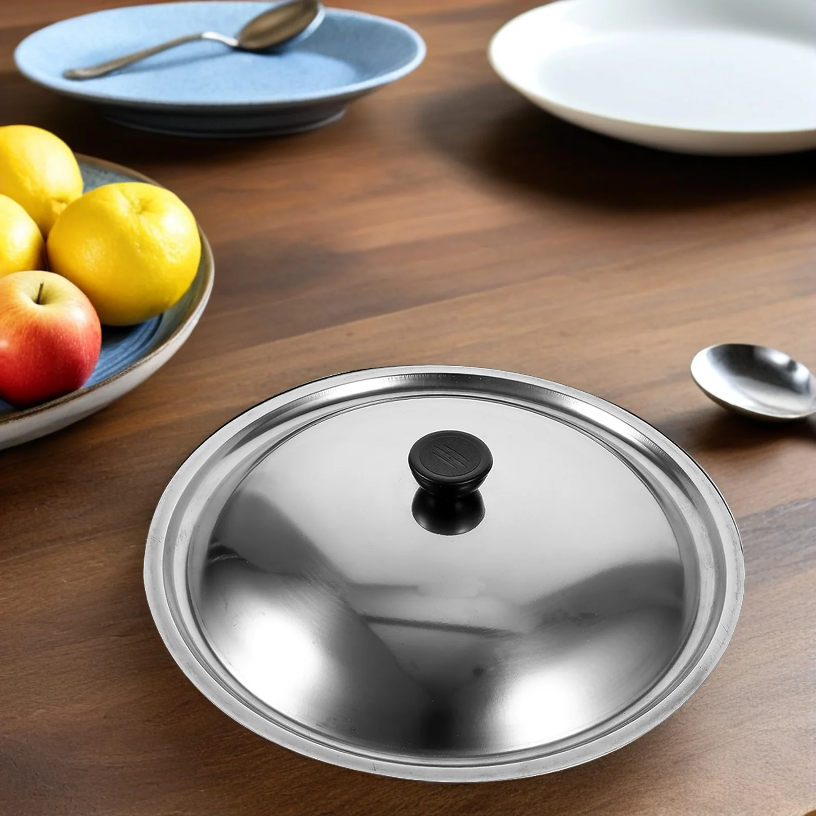 

Thickened Stainless Steel Frying Pan Lid Universal Pot Cover Replacement Round Dome Kitchen Accessory Wear-Resistant