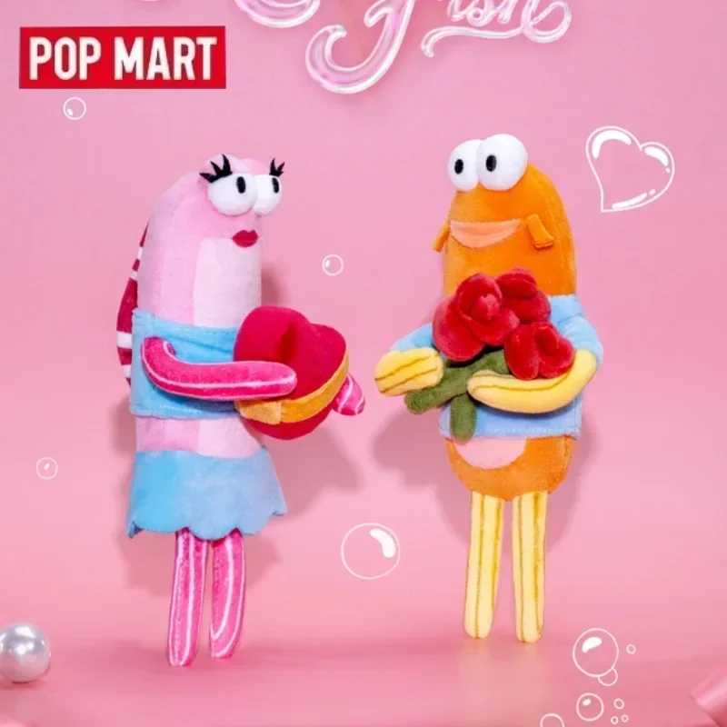 POP MART GONG Bikini Bottom Buddies Romantic Fish Series Plush Pendant Blind Box Guess Bag Mystery Box Doll Toys Anime Figure