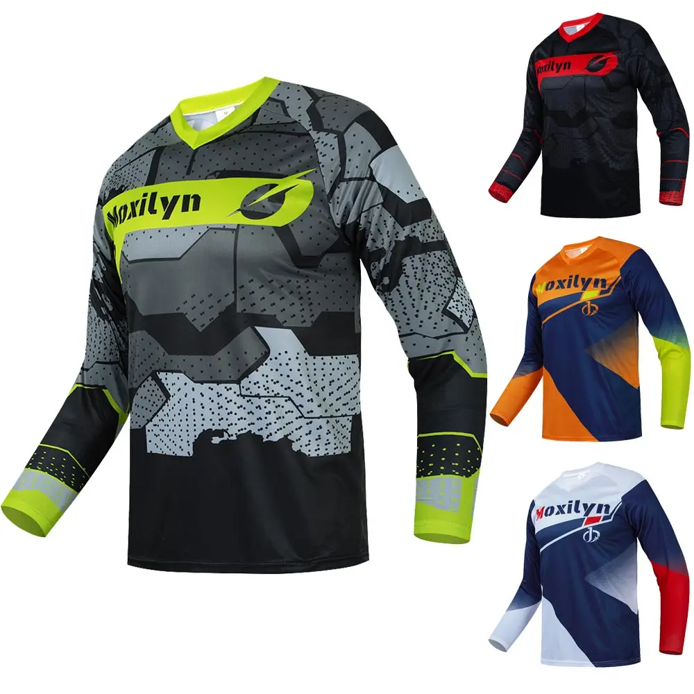 

Moxilyn Long Sleeve Downhill Shirt Anti-UV Downhill Jerseys MTB Bike Cycling Jerseys Breathable DH Shirt Motocross Racing Wear