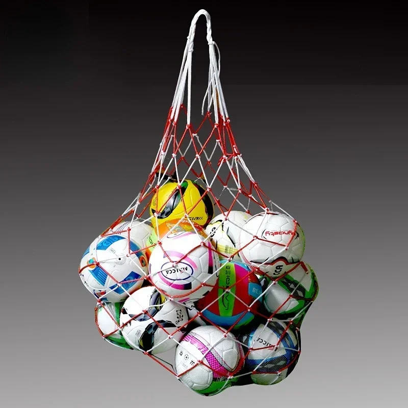 バレーボール バスケットボール フットボール スポーツ ポータブル ナイロン ラージ ネット バッグ ボール フィットネス機器 アウトドア スポーツ フットボール バッグ キャリング N