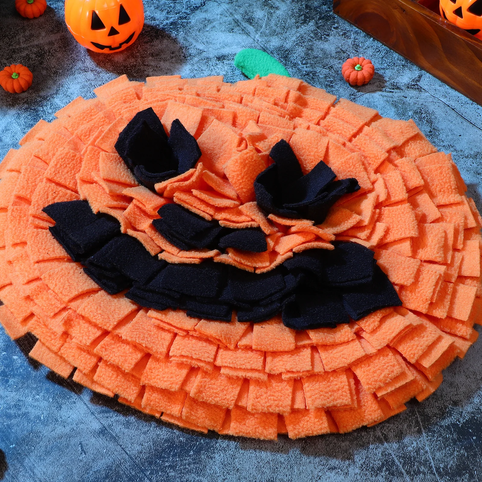 

Dog Snuffle Mat Pumpkin Shaped Slow Feeding Pad Orange Polar Fleece Safe Comfortable Pet Training Snuffle Mat Dog Slow Feeder
