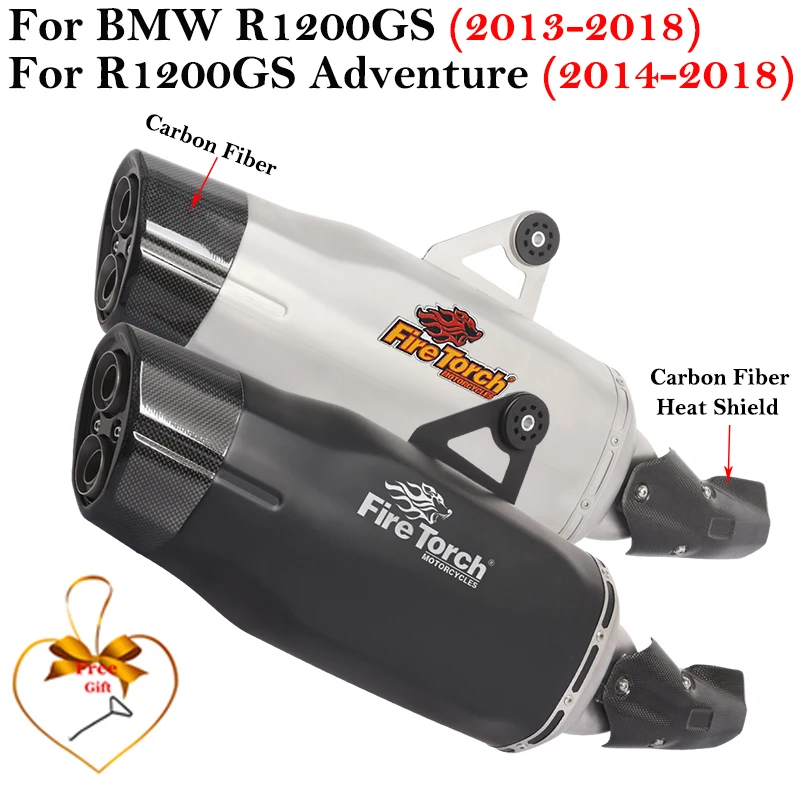 For BMW R1200GS 2013-2018 For R1200GS Adventure 2014-2018 Motorcycle Exhaust Escape Carbon Fiber DB Killer Mid Link Pipe Muffler