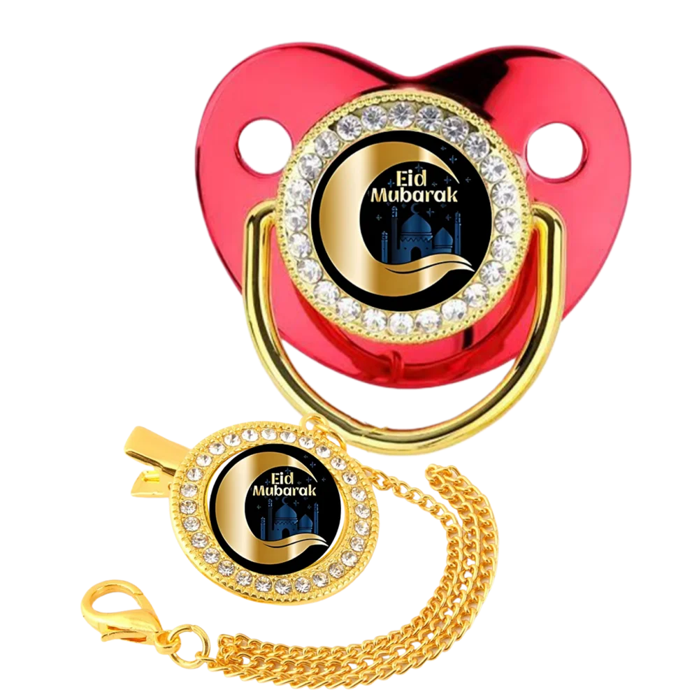 Sucette rouge pour nouveau-né musulman, anneau de dentition en silicone pour nouveau-né, bisphénol, sans A, cadeau pour nouveau-né, bouche de jeu à mâcher orale