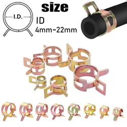 10PCS 4mm-22mm Color Galvanized Spring Clamp For Fuel Pipe Clamp Hose Clamp Water Pipe Clamp Fastener Assorted Kit