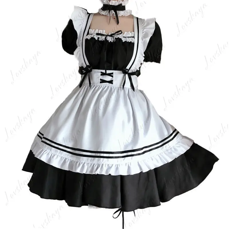 Vestido de cosplay japonês estilo servo, vestido de estudante fofo, roupa lolita de tamanho grande, roupas plus size, uso diário