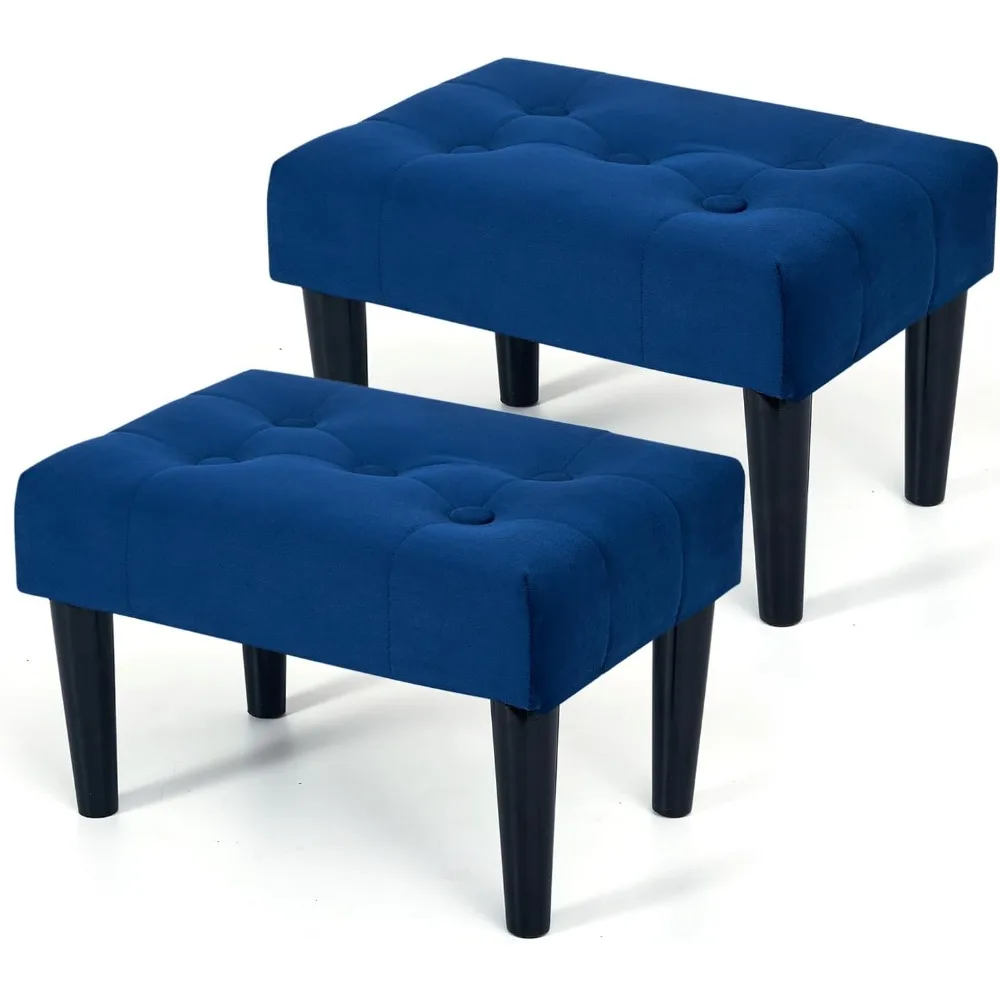 

Small footstool, soft footstool with wooden legs, sofa footstool, suitable for living room entrance office