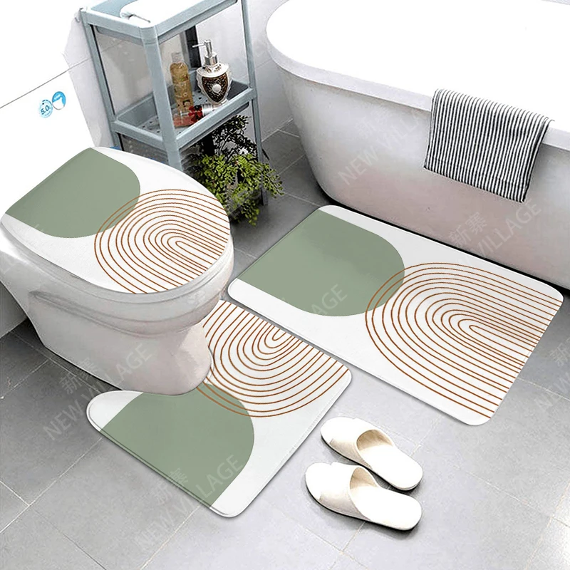 Anti-slip Bath Mat Bathroom Rug Shower Mat Decorative Absorbent Foot Mat Entrance Bathtub toilet rug boho Nordic plant leaf