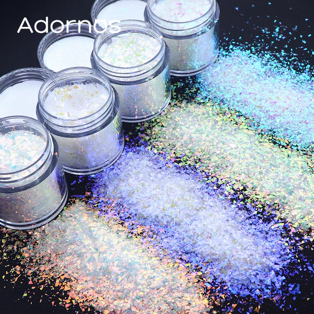 4 Flaschen unregelmäßiges Fragment Glitter Aurora Epoxidharz Füllung ab Meerjungfrau Pulver Pailletten DIY Handwerk Zubehör und Materialien