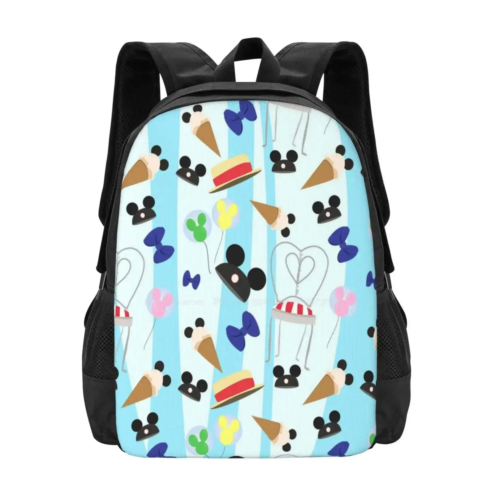 

Main Street Usa Hot Sale Schoolbag Backpack Fashion Bags Mickey Waffles Mainstreet Breakfast Magic Pattern Yellow Dapper Dan