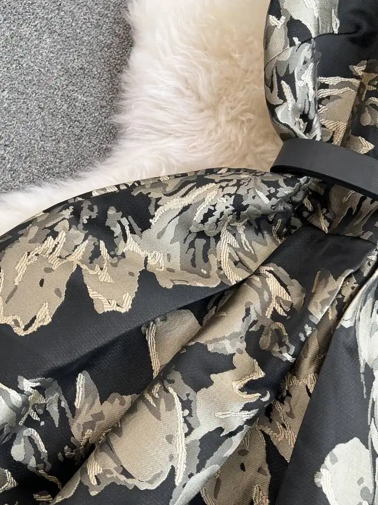 Französisch Schwarz Gedruckt Lange Kleid Frauen Sommer Retro Square Neck Schlank A-linie Blumen Kleider Damen Ärmellose Hohe Taille Lange Robe