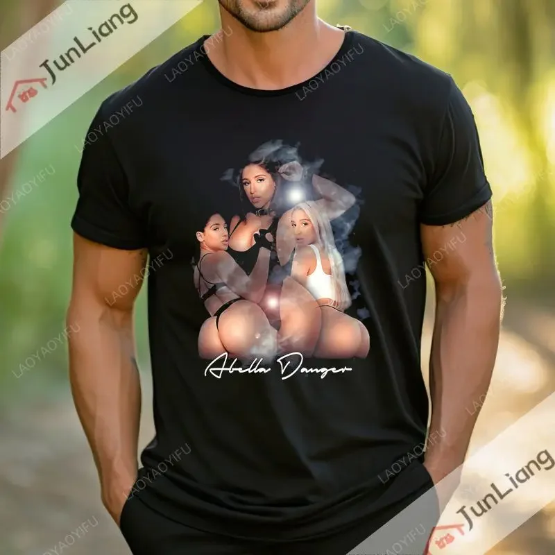 Camiseta clásica de Abella Danger para hombre, póster de estrella porno desnuda, impresionante fanático de la película, camisa negra, talla hentai, Xs-4Xl