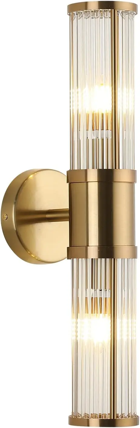 

Light Fixture Indoor Brass Bathroom Vanity Lights Beside Mirror Lighting Lamps Up and Down Wall Mounted Light