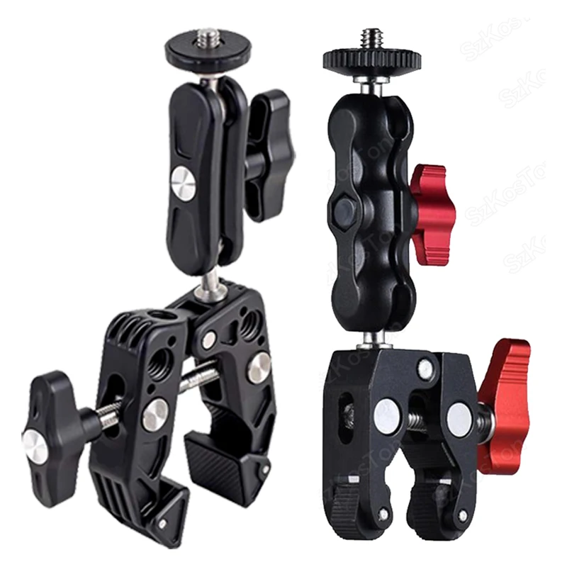 1/4 3/8 Thread Super Clamp Magic Arm Multi-function Ball Head Clamp for Canon Nikon Sony Speedlight Monitor Flash Go Pro