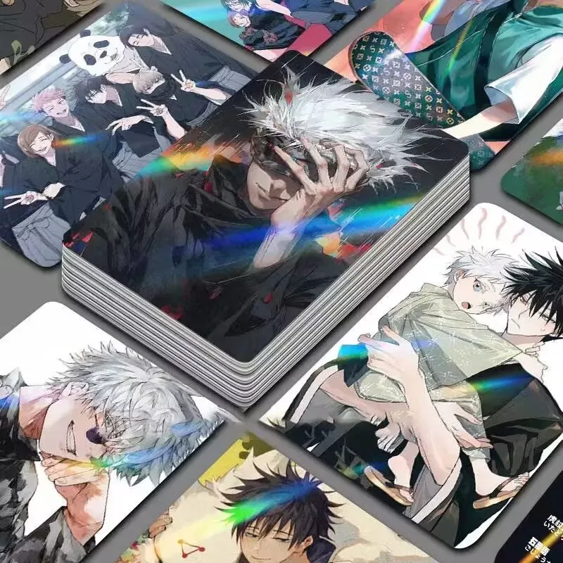 

55 лазерных мини-карточек «Jujutsu Kaisen» и самопечатные ломо-карты аниме-периферийные открытки «Gojo Satoru и Yuji W φ»