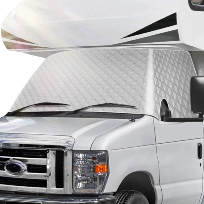 

RV Windshield Cover RV Front Window Sunshade Cover Anti Snow Anti Frost Anti Dust RV Windshield Cove w/ Magnet to Hold Securely