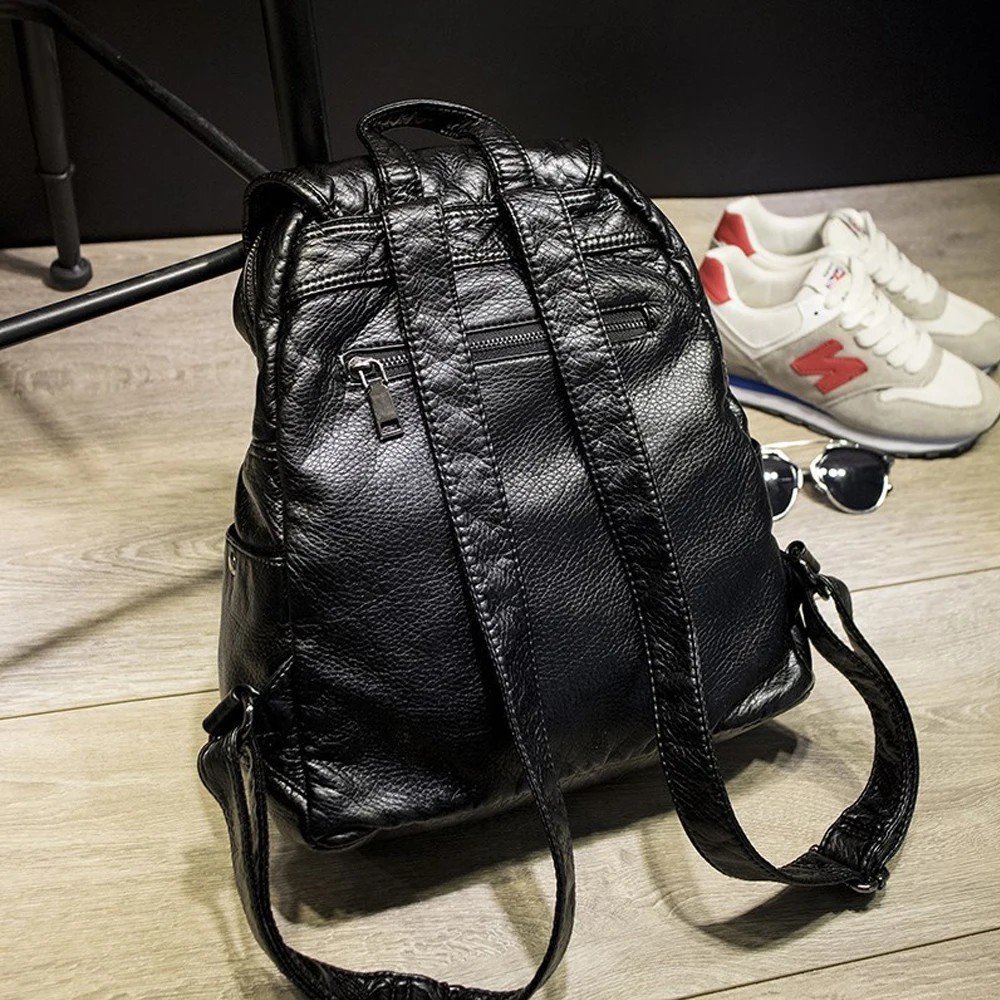 Casual damesrugzak Grote PU lederen reistas Vrouwelijke schoolrugzakken Mode zachte lederen rugzak voor dames