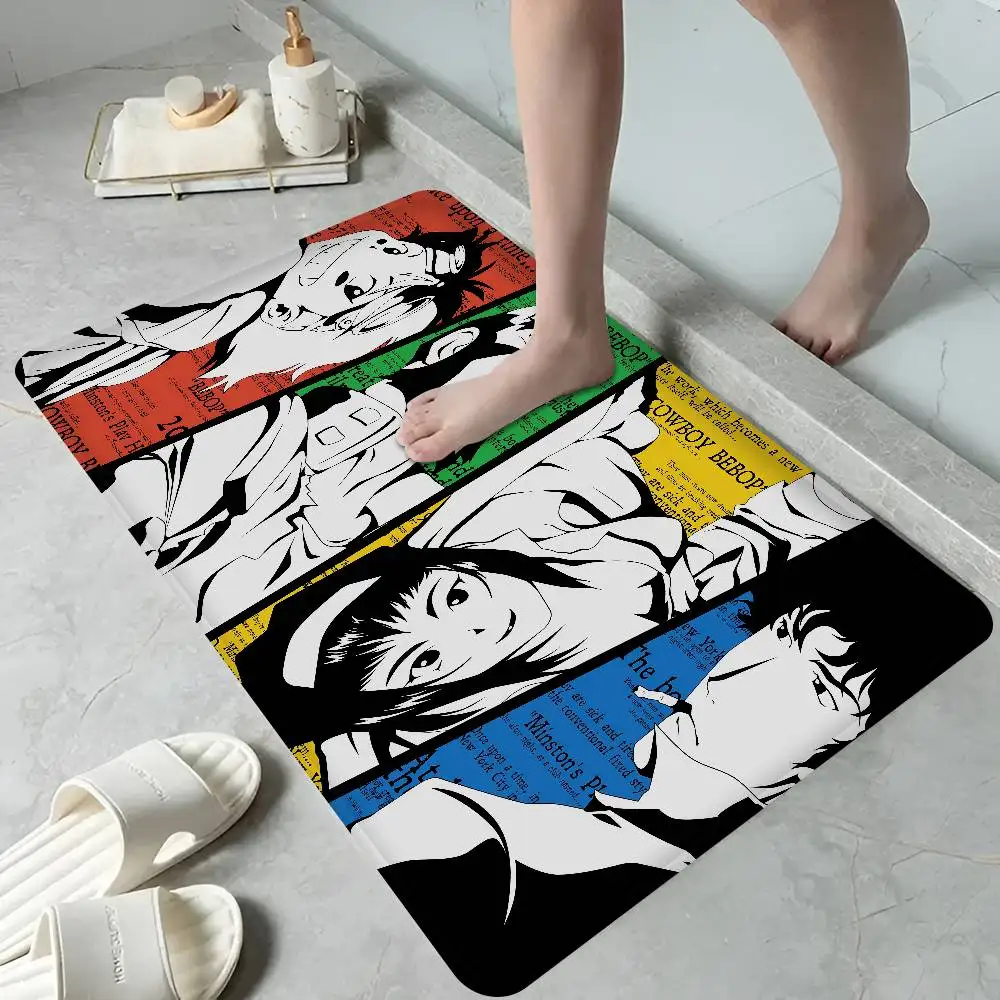 Cowboy Bebop Anime Bathroom Mat Anti-slip Absorb Water Long Strip Cushion Bedroon Mat Welcome Doormat
