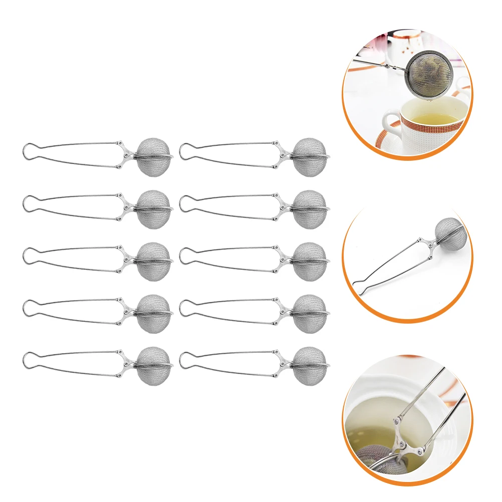 

10 pcs Stainless Steel Strainer Rustproof Strong Ultra Fine Mesh Filter High Temp Resistant Handle Scald Proof Home