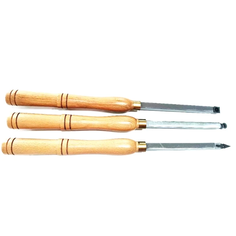 3 Pcs Carbide Tipped Wood Turning Tools Beech Lathe Tool Wood Turning Lathe Accessory Handle Top Self With 1 Accessory